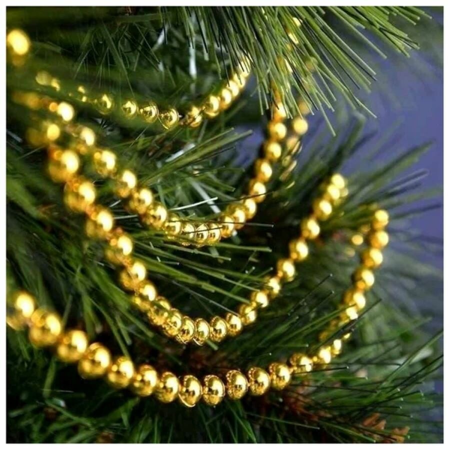 фото Синие новогодние бусы для украшения дома и декора 3 метра