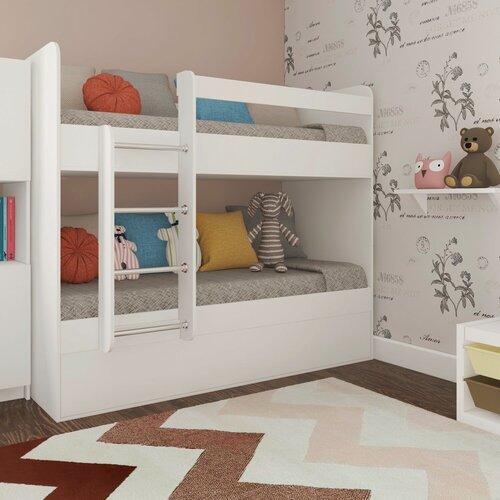 Изображение товара Кровать двухъярусная Есэндвич kids Лаворо 160х70 см, левая для детской (Белый)