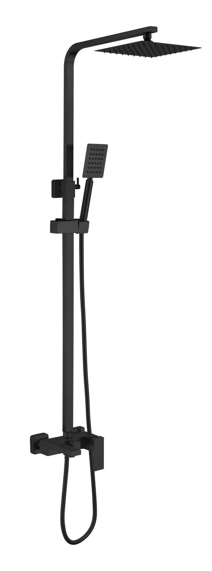 Душевая система, душевой комплект с тропическим душем, смесителем и ручной лейкой HB24803-7, черный (нержавеющая сталь)