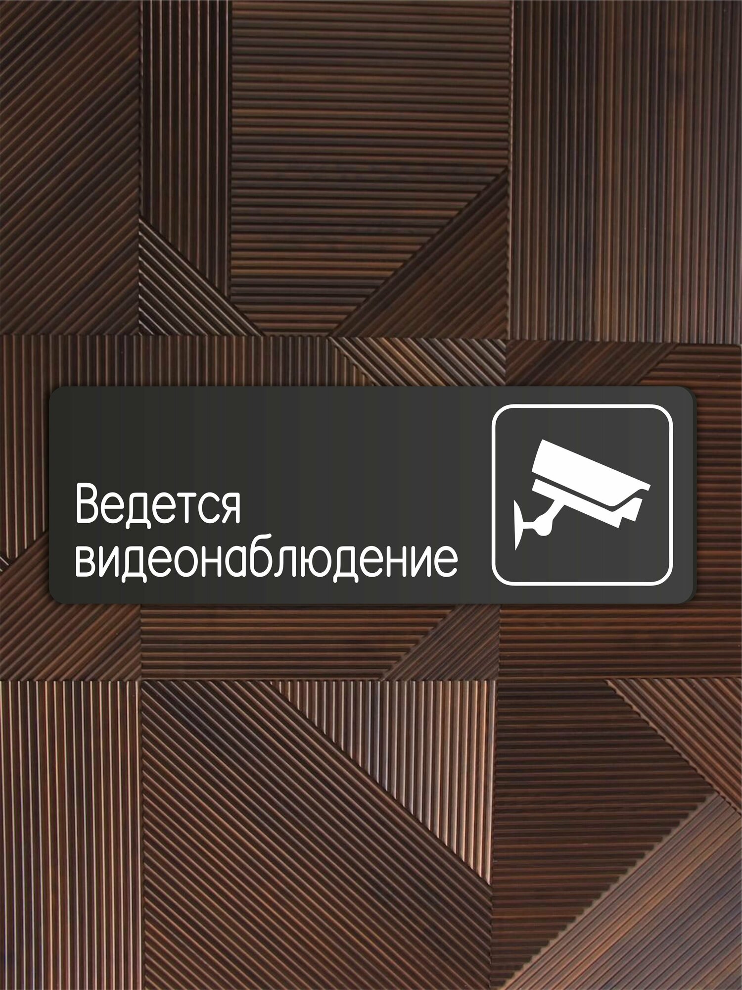 Табличка Ведется видеонаблюдение в офис, в школу, в библиотеку, в гос. учреждения 30х10см с двусторонним скотчем