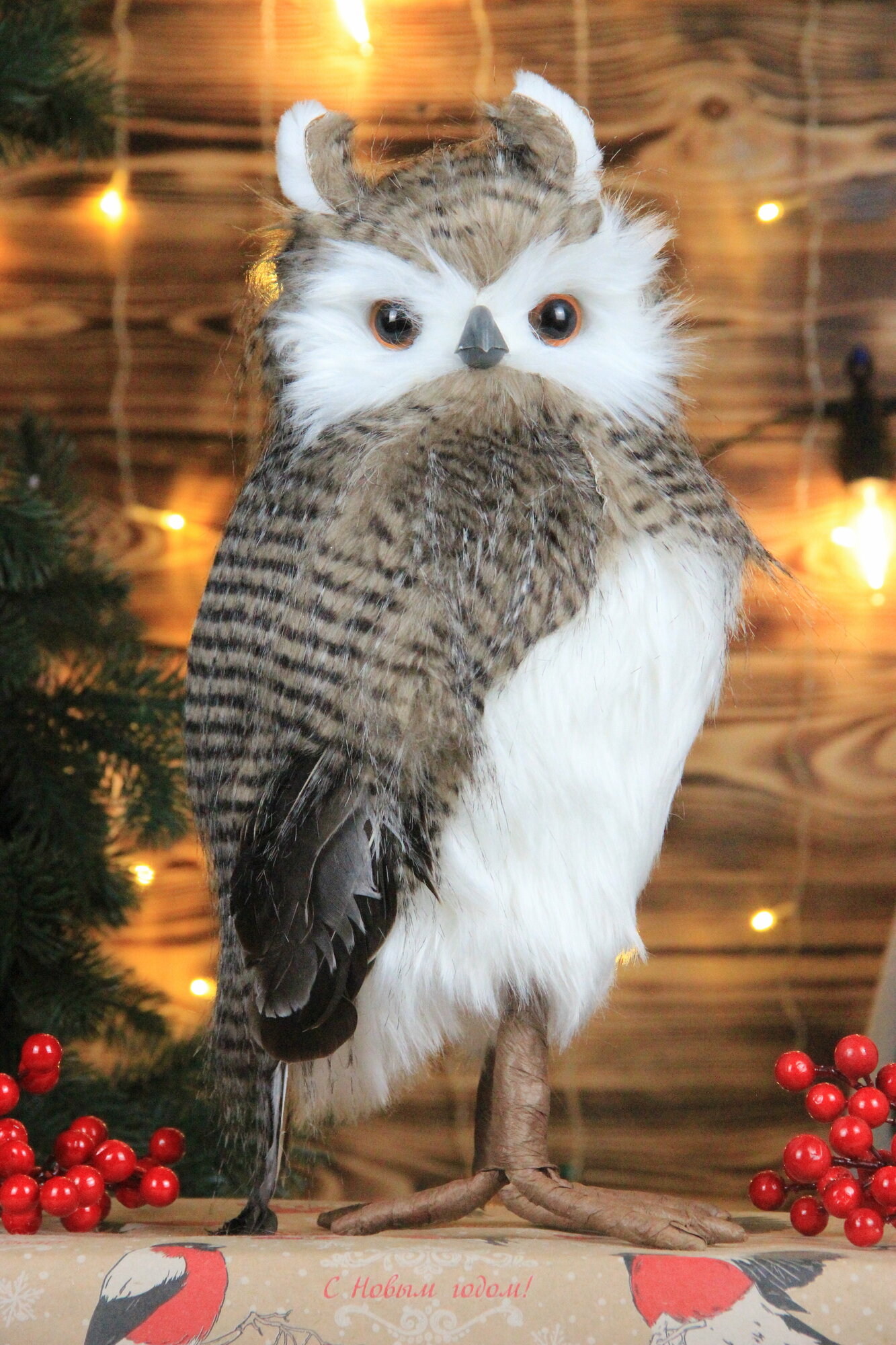 Новогодняя игрушка на елку "Сова", 37 см, 1 шт