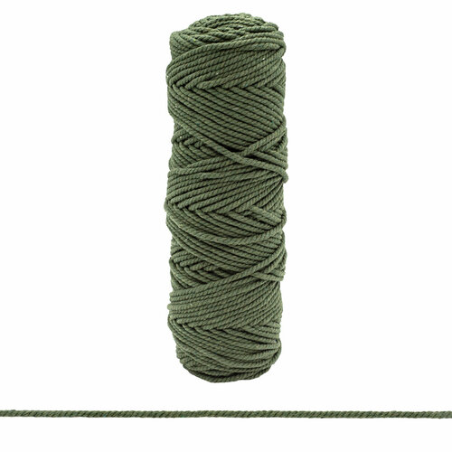 Шнур хлопок 4 мм, 100 м (бобина) (хаки)