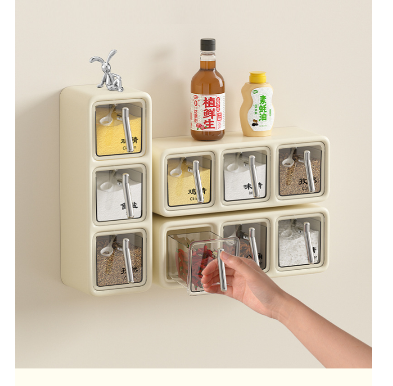 Подвесной контейнер для хранения MyPads специй, крупы, муки, пищевых сыпучих продуктов на 3 отсека, подвесная полка для кухни, идеальный подарок на.