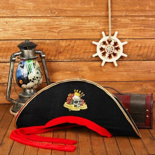 Шляпа пиратская «Королева семи морей», взрослая, р-р 56-58 (комплект из 4 шт)