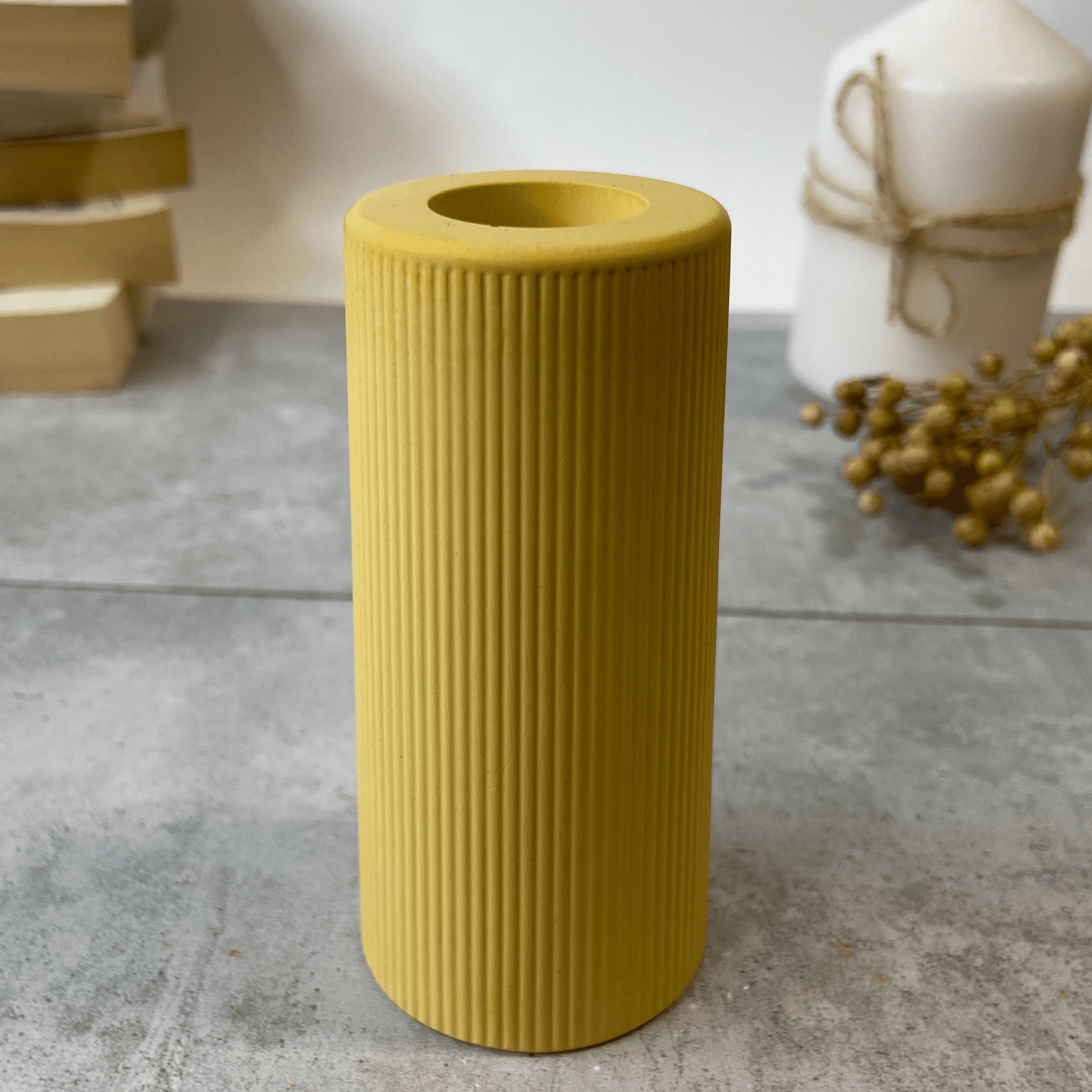 Маленькая декоративная ваза для сухоцветов, настольная ваза для искусственных цветов и сухих букетов, 9,8 см, желтый