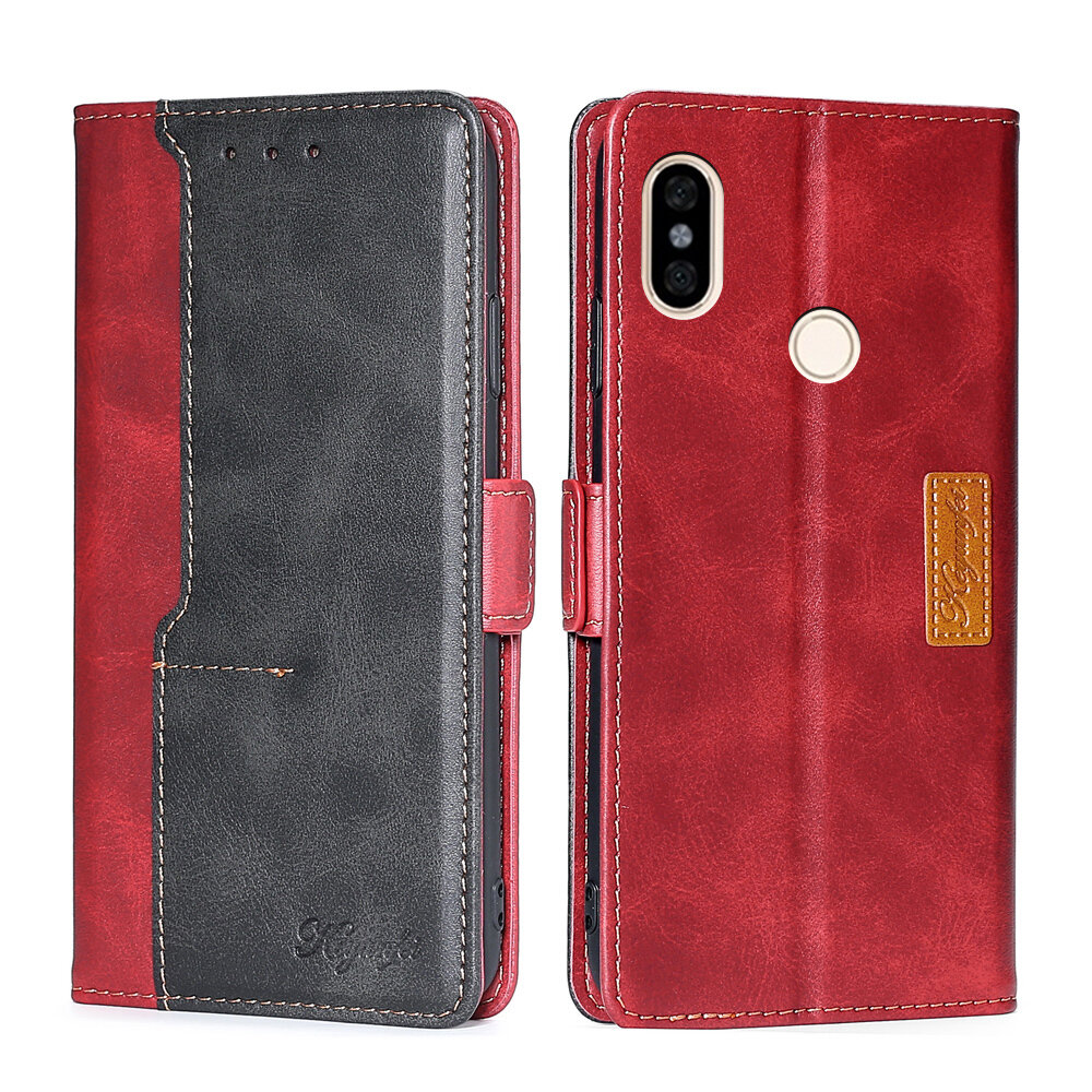 Чехол-книжка MyPads для
 Xiaomi Redmi Note 5 Pro / Редми Нот 5 Про (Черный + красный)