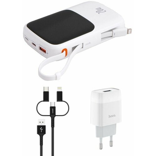 Внешний аккумулятор Baseus Power Bank Qpow Pro Digital Display Fast Charge 10000mAh 20W White PPQD020002 578400₽