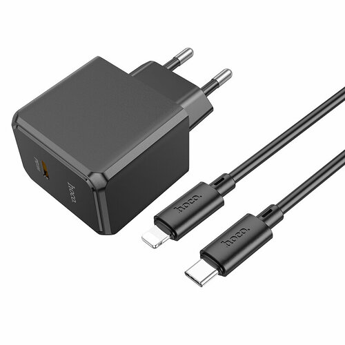 СЗУ, 1 PD 20W (CS13A), HOCO, Type-C to Lightning, черный сзу 1 usb 3 0 qc 1 pd 30w cs23a hoco type c to lightning черный