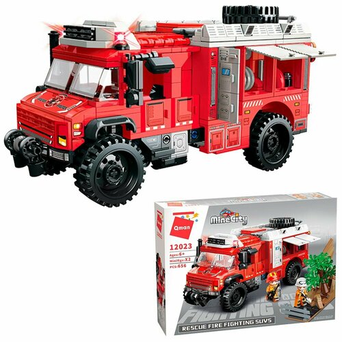 конструктор 12013 qman пожарная машина 539 дет в кор Конструктор 12023 QMAN Пожарная машина 656 дет. в кор.