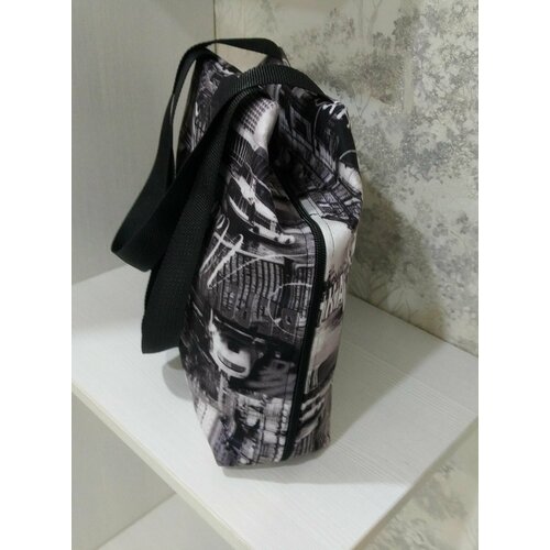 фото Сумка шоппер 7755, фактура стеганая, серый нет бренда