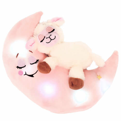 Музыкальная интерактивная игрушка для сна Зверюшки-баюшки 18867N лунатики / Овечка / мягкая, цветной свет, ночник