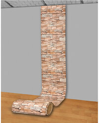 Самоклеящаяся ПВХ 3D-панель для стен в рулоне LAKO DECOR, Каменная кладка 33, 70x600см, толщина 6мм
