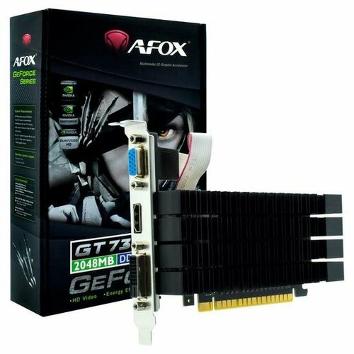 Видеокарта AFOX GT730 2G DDR3 64bit heatsink DVI HDMI, RTL (AF730-2048D3L3-V3) видеокарта colorful geforce gt 1030 v3 v 2g gt1030 2g v3