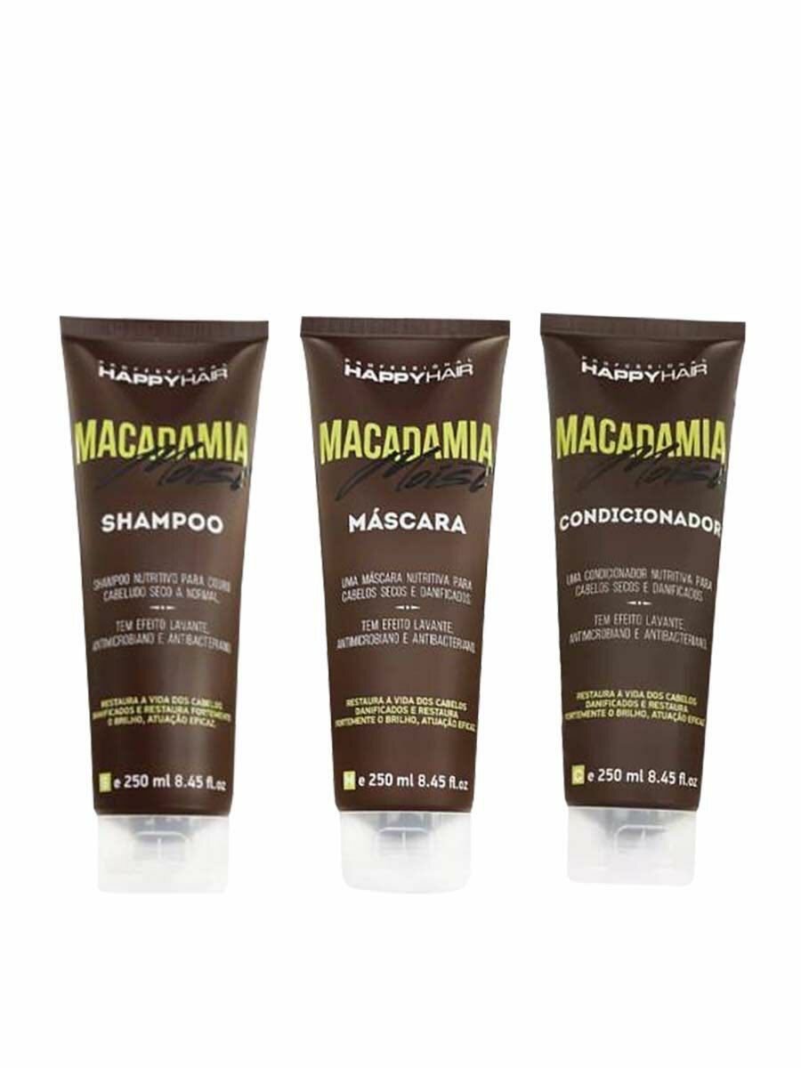 Комплект Шампунь + Маска + Кондиционер Happy Hair Macadamia Moist 250ml