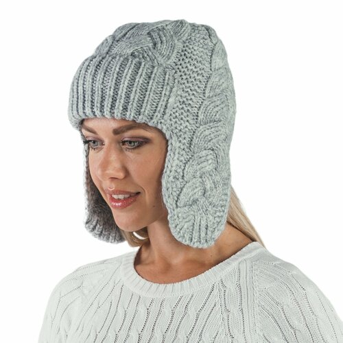 Шапка ушанка FLIORAJ, размер 56-58, серый зимняя шапка для мужчин и женщин шерстяные шапки для велоспорта ветрозащитная шапка уличная теплая плюшевая утепленная эластичная лыжная