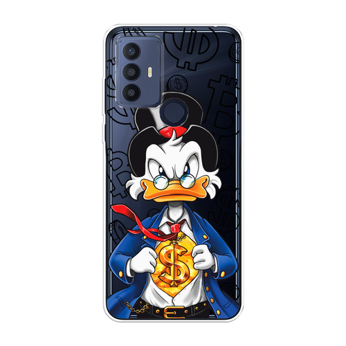 Силиконовый чехол на TCL 305 / ТСЛ 305 Scrooge Supergold, прозрачный силиконовый чехол на tcl 305 тсл 305 киты прозрачный