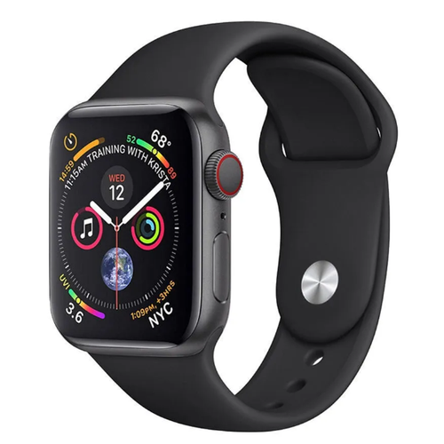 Ремешок на руку для Apple Watch 42/44/45/49 мм, Silicon, черный