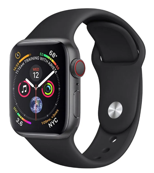 Ремешок на руку для Apple Watch 42/44/45/49 мм, Silicon, черный