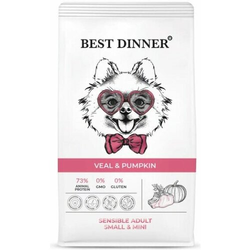 [113.1002] Best Dinner Телятина/тыква 3кг для собак мелких чувствительное пищеварение 75064, 113.1002 (2 шт)