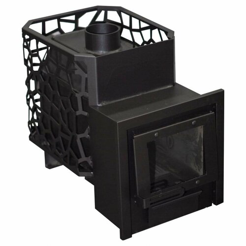 Печь дровяная рада 4мм 14 М сетка вынос 180 мм до 15 куб м дверца ДСС Открытое стекло 18925₽