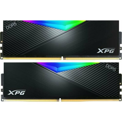 Оперативная память для компьютера 64Gb 2x32Gb PC5-44800 5600MHz DDR5 DIMM CL36 ADATA XPG Lancer RGB AX5U5600C3632G-DCLARBK 2453500₽
