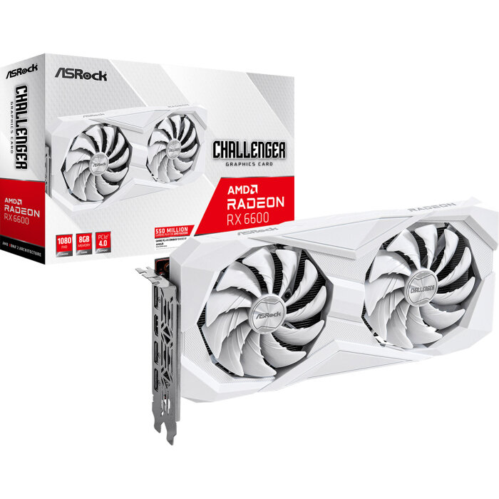 RX6600 Challenger White 8GB GDDR6 HDMI DPx3 2FAN RTL