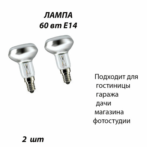 Лампа R50 230-60 E14 2 шт для гаража, кладовки, гостиницы, для дачи дома магазина, музея для светильников в навесных потолках