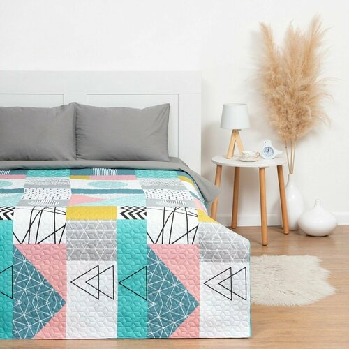 Покрывало LoveLife евро Geometric figures 200*210±5см, микрофайбер, 100% п/э белый, розовый, зеленый, комбинированный