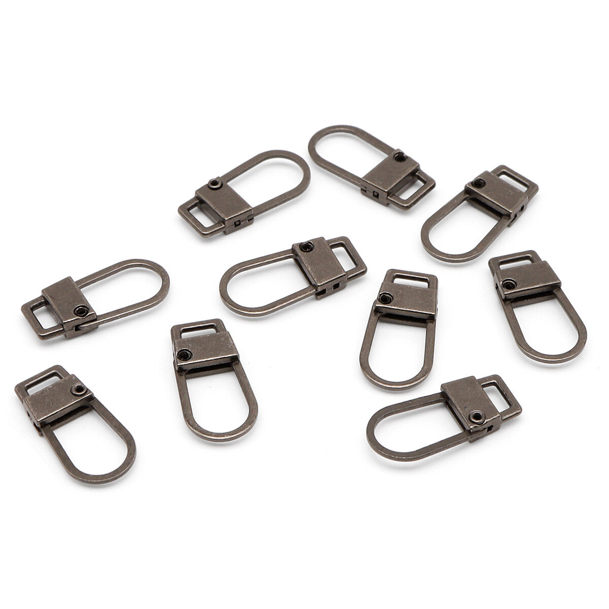 Пуллер для молнии с карабином, 9*19 мм, 10 шт, металлический, Айрис (черный никель)