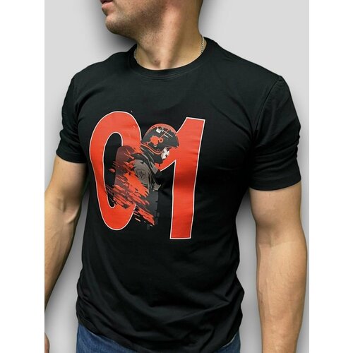 фото Футболка футболка мчс, пожарная охрана, спасатель, подарок мужчине, dtf печать, размер l, черный infestedbook8