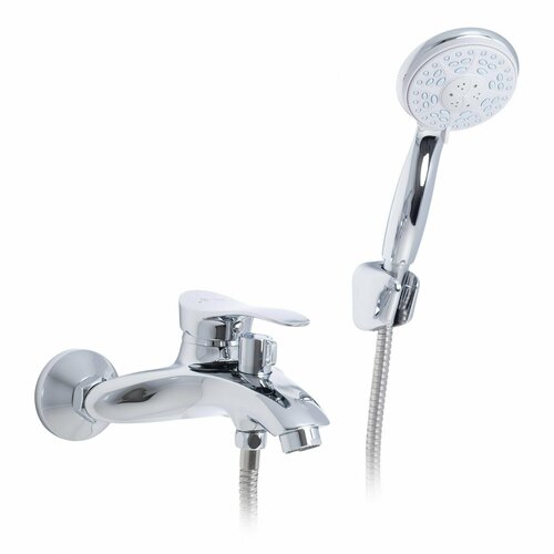 GRANGE / Смеситель для ванны с душем коротким изливом кран серебристый / Код 9034