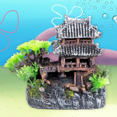 Декор для аквариума для рыбок плешоп домик для рыбок в аквариум 