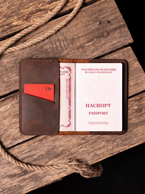 Обложка для паспорта RANCHO, коричневый