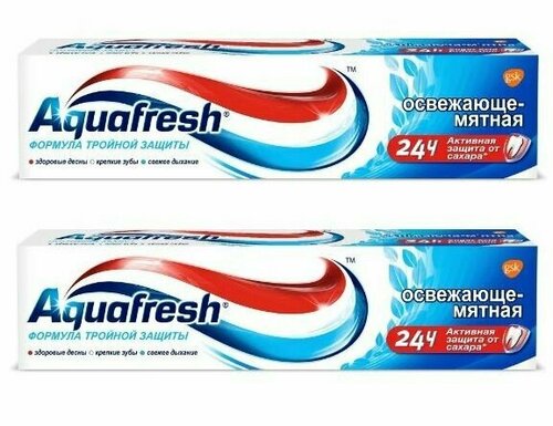 Aquafresh Зубная паста Освежающе-мятная, 100 мл, 2 шт