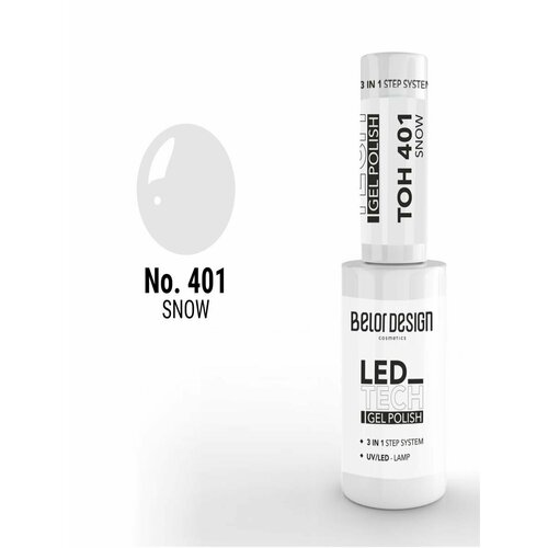 Лак-гель для ногтей Tech, тон 401 snow