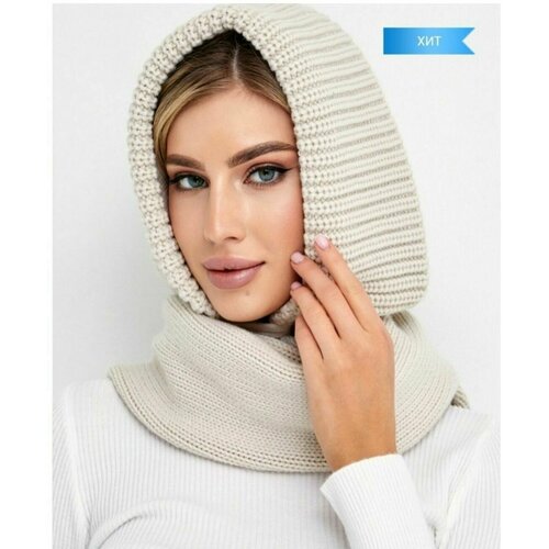 Капюшон YSG капюшон сьемный, размер 56-58, бежевый