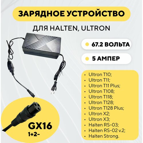 Зарядное устройство 60V 5A для электросамоката Ultron Т10/T11/T108/T118/T128/X2/X3, Halten RS-03