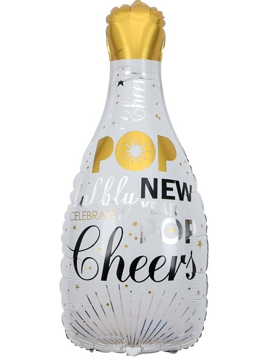 Воздушные шары на Новый год 2024 шампанское бокал