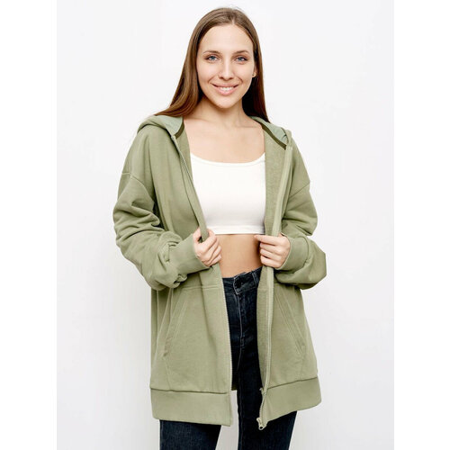 фото Толстовка кот-on зипка без начеса, размер s, зеленый