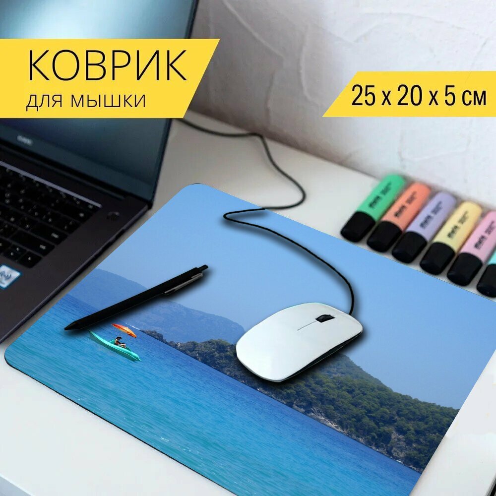 Коврик для мыши с принтом "Развлечение, достопримечательности, синий" 25x20см.