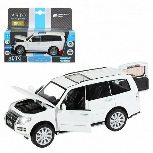 Машина Автопанорама 1:33 Mitsubishi Pajero 4WD Tubro белый JB1251432 автопанарама