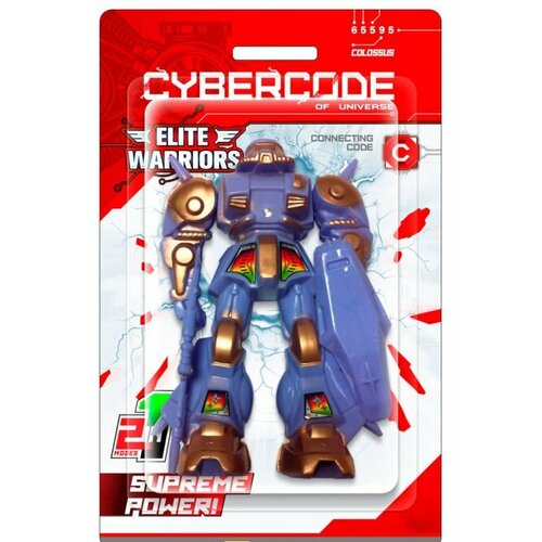 Робот-трансформер Cybercode. Colossus 65595 робот вертолет синий красный с оружием в коробке