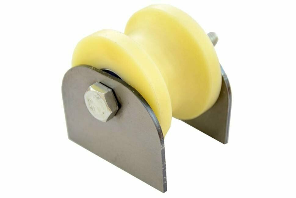 фото Ролик для ворот Rolik-Opt капролон, d.70 мм, под трубу d.40 мм, на пластинах К2714