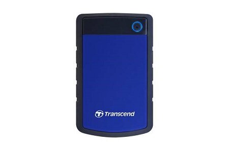 Внешний жесткий диск 1TB Transcend StoreJet 25H3B, 2.5", USB 3.0, резиновый противоударный, Синий