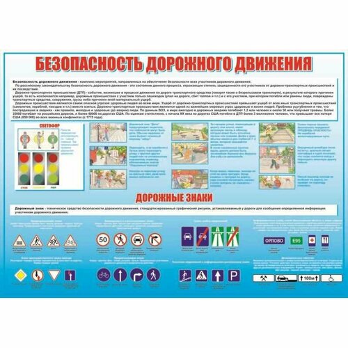 Плакат - таблица Безопасность дорожного движения (1x1,4)