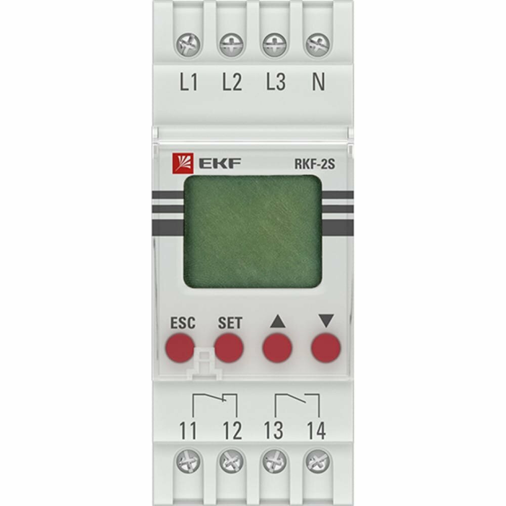 EKF Реле контроля фаз с LCD дисплеем (с нейтралью)PROxima rkf-2s