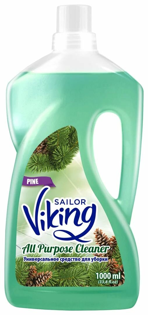 Универсальное жидкое моющее и чистящее средство для всех типов очистки поверхностей "Sailor Viking". Сосна 1000мл.