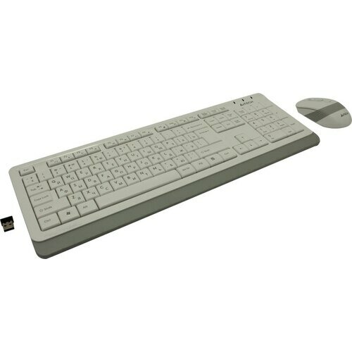 Комплект (клавиатура+мышь) A4 Fstyler FG1010, USB, беспроводной, белый [fg1010 white] - фото №11