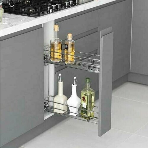 Бутылочница Starax 2-х. ярусная, ширина базы 150мм тандем BLUM, полн. выдв, хром, правая