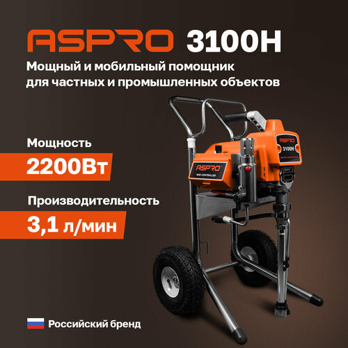 Безвоздушный окрасочный аппарат ASPRO-3100H aspro 2800 окрасочный аппарат